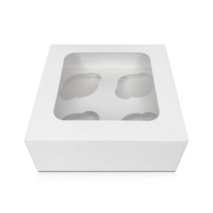 Cup Cake Box 4 Hole Window Face 20/PACK