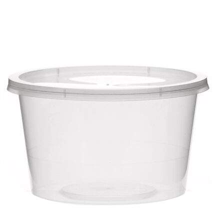 Disposable Plastic Container Round 590 ML Including Lids