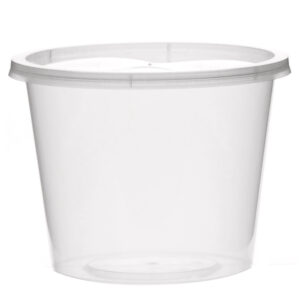 Disposable Plastic Container Round 740 ML Including Lids