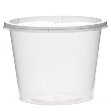 Disposable Plastic Container Round 740 ML Including Lids