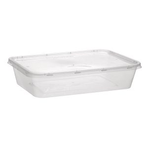 Disposable Plastic Container Rectangle 1000 ML Including Lids