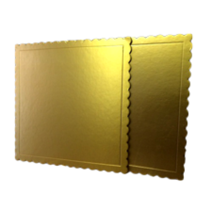 Cake Board 10" Square Gold 3mm Double Standard - 50/Pack