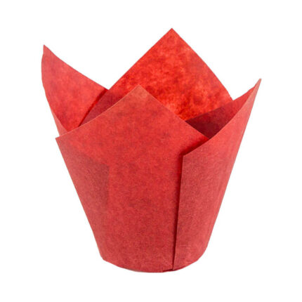 Large Cafe Style Red Muffin Cases - 300 P/Pack