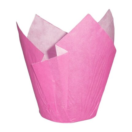 Large Cafe Style Pink Muffin Cases