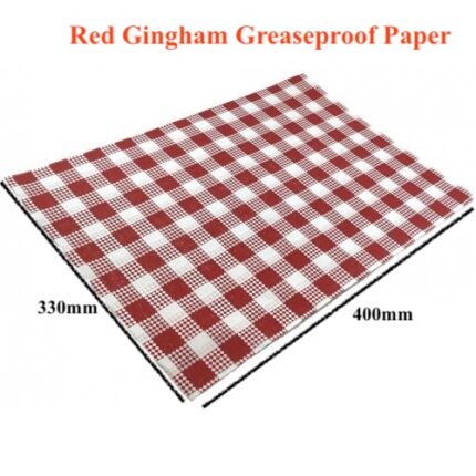 Red Gingham Greaseproof Paper 400x330mm