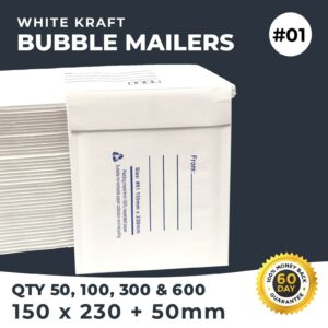 Bubble Mailer #1 (150 x 230 + 50mm) 600 Pieces