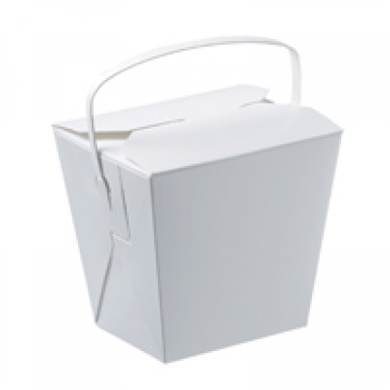 Noodle Boxes White Cardboard W/Handle