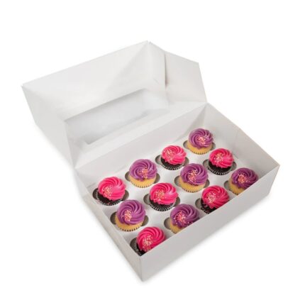 Mini Cupcake Boxes with Window - 12 hole (10 Pack)
