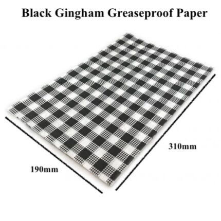 Black Gingham Greaseproof Paper 310x190mm