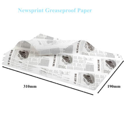News Print Black/White Greaseproof Paper 400x330mm