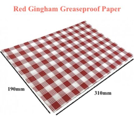 Red Gingham Greaseproof Paper 330x190mm