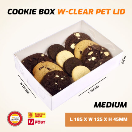 Cookie Boxes Medium Clear PET Lid 30/Pack