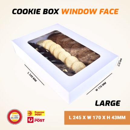 Cookie Box Large Window Face Lid 30/Pack