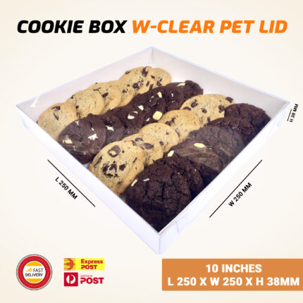 Cookie Box 10" Square with Clear Pet Lid 30/Pack