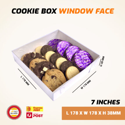 Cookie Box 7" Square with Clear Pet Lid 30/Pack